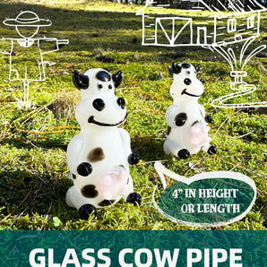Glass Cow Pipe, Hand Blown Pipe, HP342
