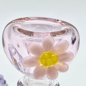 14mm Pink Daisy Flower Pyrex bowl