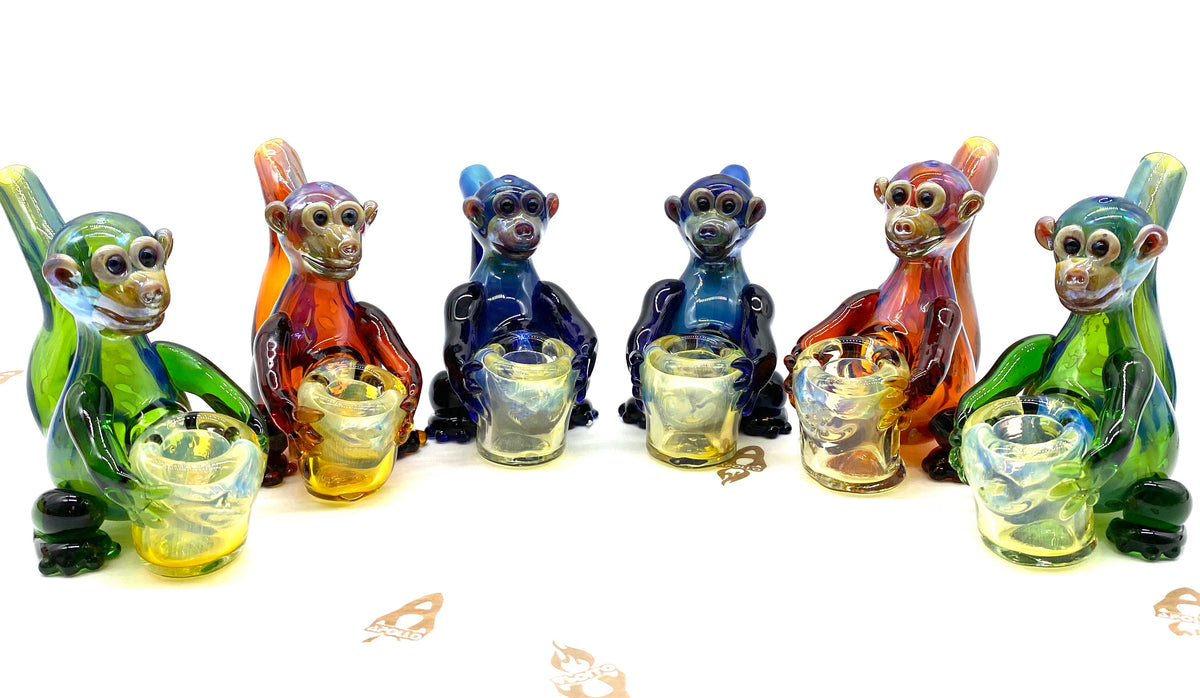 Glass Monkey Pipe, Hand Blown Pipe, HP092 – Apollo Glassworks