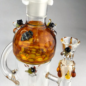 12" 14mm Freeze Recycler Bees ZF304-HB