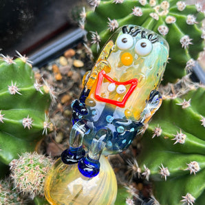 Glass Silver Fuming Spongebob Pipe, Hand Blown Pipe, HP119