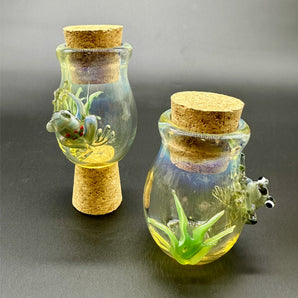 Glass Rain Frog hand made jar-JP109-RF