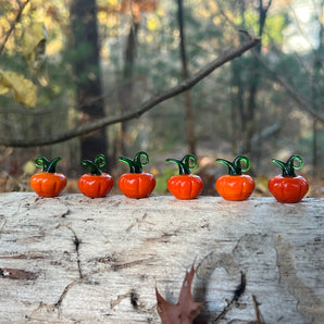 Handmade Holiday Glass Pumpkin Ornaments