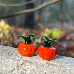 Handmade Holiday Glass Pumpkin Ornaments