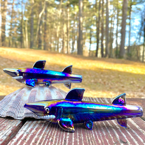 Glass Shark Pipe, Hand Blown Pipe, HP148M