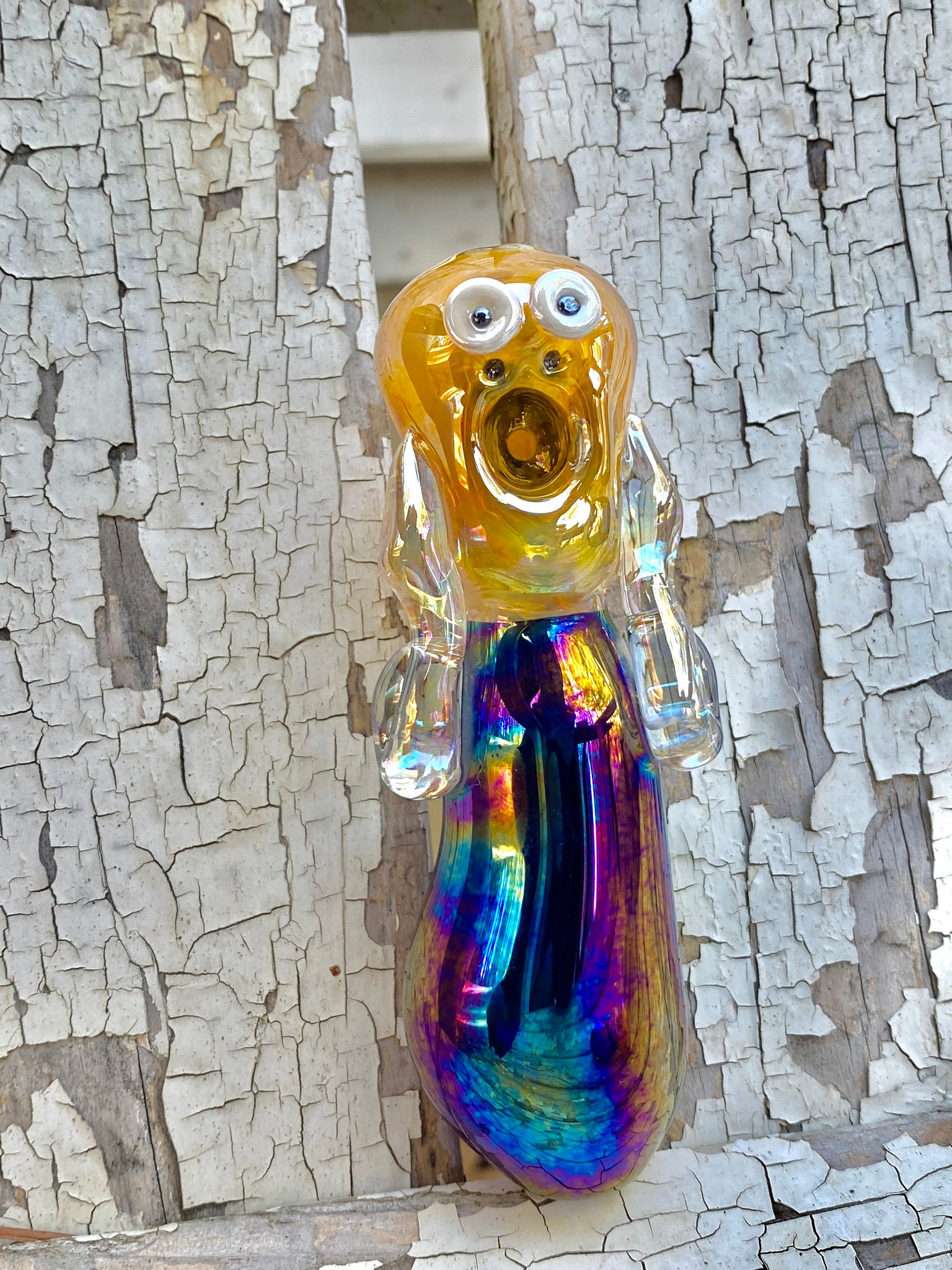 Glass The Scream Pipe, Hand Blown Pipe, HP139M – Apollo Glassworks