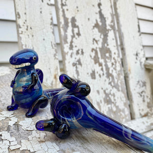 Glass T-rex Pipe, hand made pipe, HP095