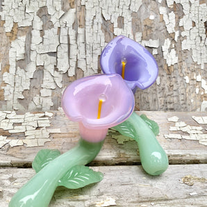 Glass Lily Pipe,  Hand Blown Pipe, HP353-PK/PU