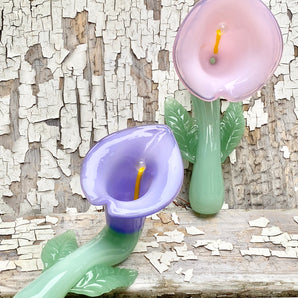 Glass Lily Pipe,  Hand Blown Pipe, HP353-PK/PU