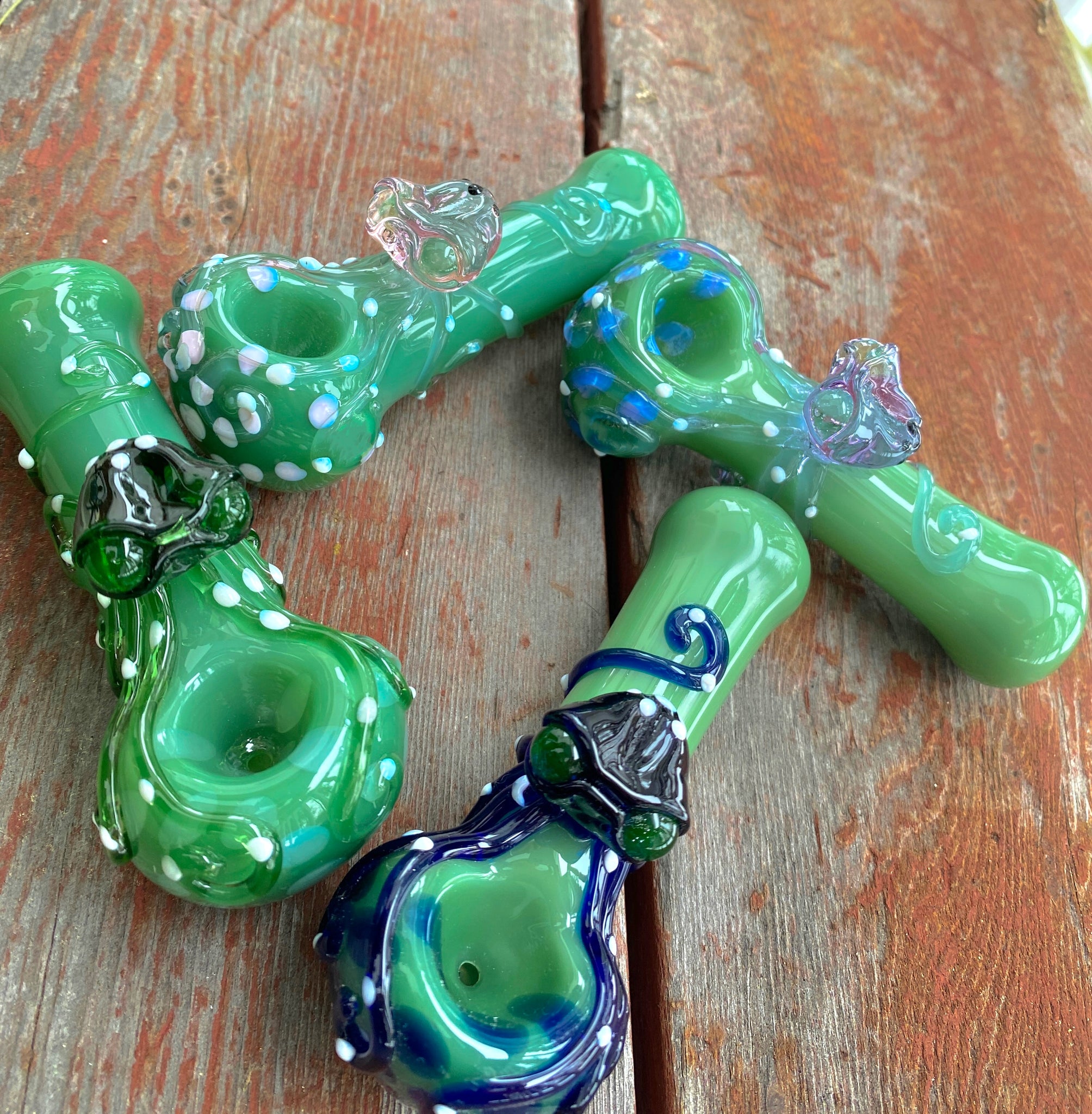 Glass Octopus Pipe, Hand Blown Pipe, QQ204-OP – Apollo Glassworks