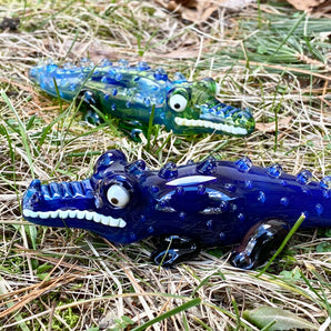 Glass Alligator, hand made pipe HP104