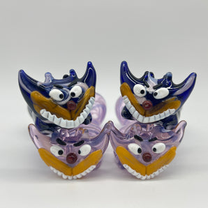 Glass Cheshire Cat Pipe, Hand Blown Pipe,  HP057