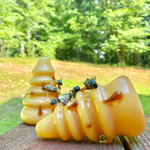 Glass Bee Hive Pipe, Hand Blown Pipe, HP326