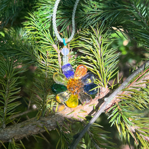 Handcrafted Glass Sunflower Pendant / Necklace