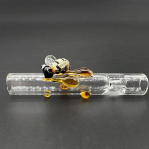 Glass tobacco one hitter/chillum, handmade honeybee one hitter, L312/L412-HB