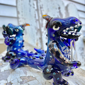 Glass Dino Warrior Pipe, Hand Blown Pipe, HP343