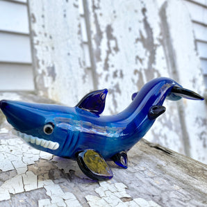 Glass Shark Pipe, Hand Blown Pipe,HP059