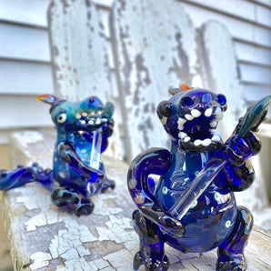 Glass Dino Warrior Pipe, Hand Blown Pipe, HP343