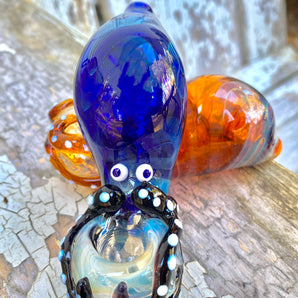 Glass Octopus Pipe, Hand Blown Pipe, HP026