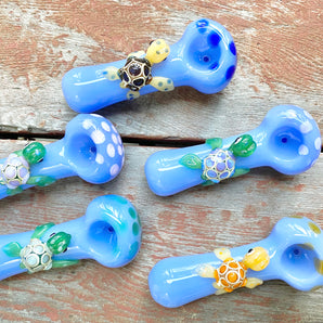 Glass Sea Turtle pipe, Hand made pipe, QQ209-ST