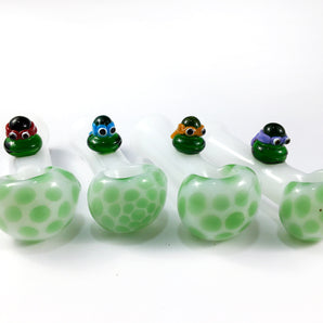 Glass Ninja Turtle Pipe, Hand Blown Pipe, QQ201-NT/QQ204-NT