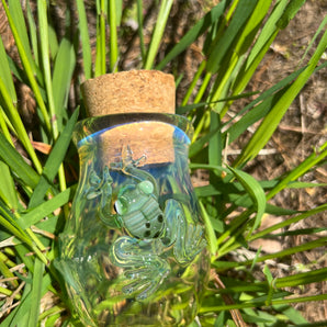 Glass Rain Frog hand made jar-JP109-RF