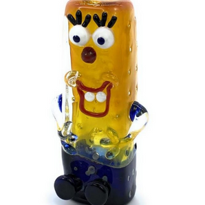 Handmade Silver Fuming SpongeBob Glass Pipe, HP074