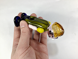 Glass Tobacco Yellow Shirt Boy Pipe, Hand Blown Pipe, HP345