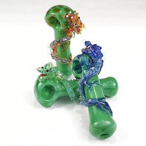 Glass Dragon Pipe, Hand Blown Pipe, QQ204-DR