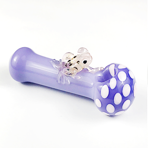 Glass Purple Frog Pipe, Hand Blown Pipe, QQ208-FR