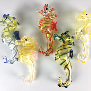 Glass Seahorse Pipe, Hand Blown Pipe, HP313