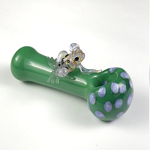 Glass Frog Pipe, Hand Blown Pipe, QQ204-FR