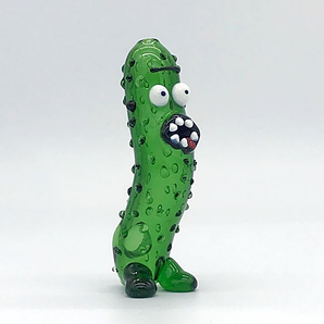 Glass Pickle Rick Pipe, Hand Blown Pipe, HP346