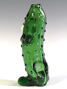 Glass Pickle Rick Pipe, Hand Blown Pipe, HP346