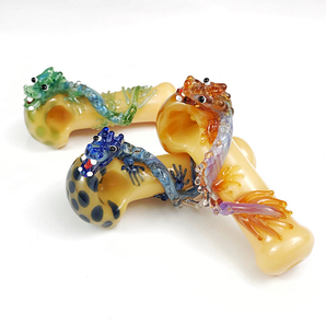 Glass Dragon Pipe, Glass Smoking Pipe, Hand Blown Pipe, Glass Pipe Gift， QQ203-DR