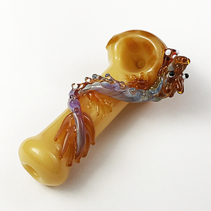 Glass Dragon Pipe, Glass Smoking Pipe, Hand Blown Pipe, Glass Pipe Gift， QQ203-DR