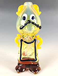 Glass Cogsworth Pipe, Hand Blown Pipe, HP336