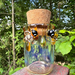 Handmade Honey bee Jar with Honey Jar Pipe Set, HP361 SET