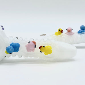 Glass Tobacco Cute Ducks Pipe-QQ221-DKC/QQ221-DK