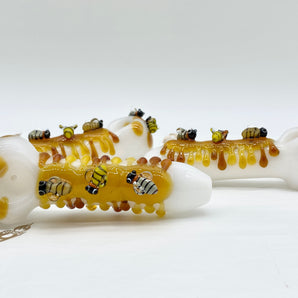 Glass Tobacco HoneyBees Pipe QQ221-HB