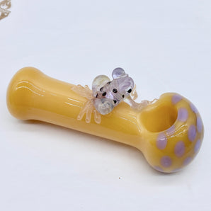 Glass Frog Pipe, Glass Smoking Pipe, Hand Blown Pipe, Glass Pipe Gift， QQ203-FR