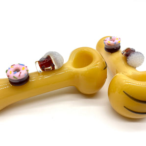 Glass Tobacco Homer Simpson Pipe, Glass Smoking Pipe, Hand Blown Pipe, Glass Pipe Gift QQ213-HR
