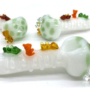 Glass Tobacco Gummy Bears Pipe QQ221-GB