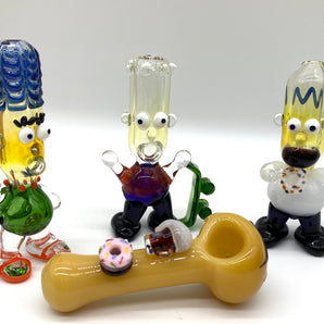 Glass Simpsons Pipe, Hand Blown Pipe, HP348