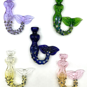 Glass Mermaid Pipe, Hand Blown Pipe, HP328