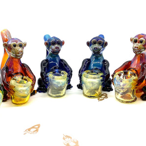 Glass Monkey Pipe, Hand Blown Pipe, HP079