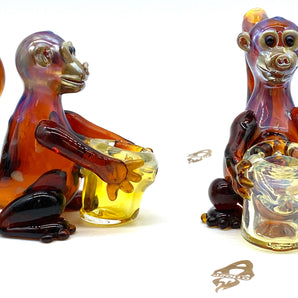 Glass Monkey Pipe, Hand Blown Pipe, HP079