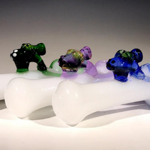 Glass UV Alien Pipe, Glass Smoking Pipe, Hand Blown Pipe, Glass Pipe Gift