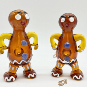 Glass Gingy Gingerbread Man Pipe, Hand Blown Pipe, HP316