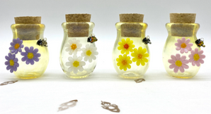 Glass Daisy Bee Jar, Glass Stash Jar, Glass Smoking Jar, Hand Blown Jar, Glass Jar Gift-JP109-DY